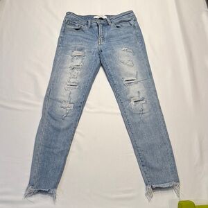 Distressed Blue Jeans
